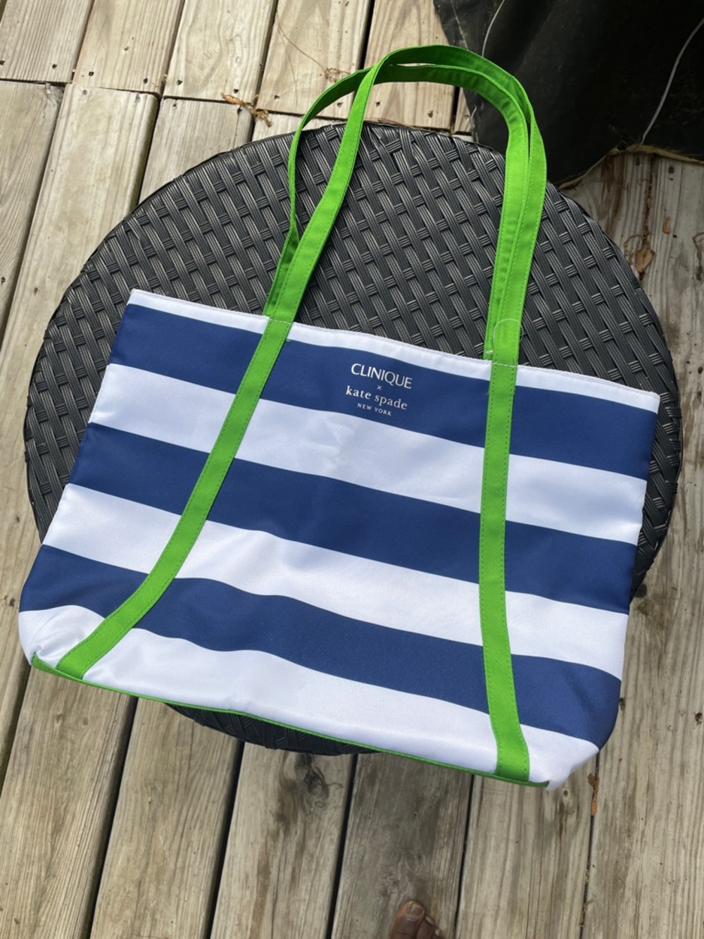 Clinique x Kate Spade New York  Blue and Green Tote Bag